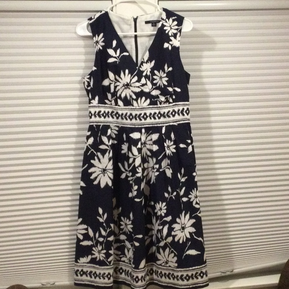 Chadwicks Navy Cotton Dress Size 8